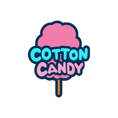 cotton candy sweet snack sticker t shirt vector illustration template design