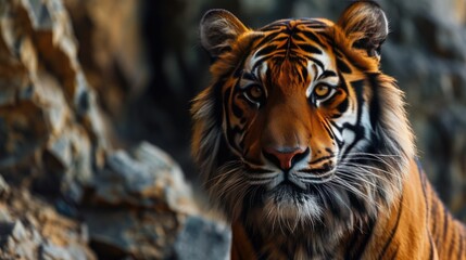 Fototapeta premium Intense Gaze of a Majestic Tiger