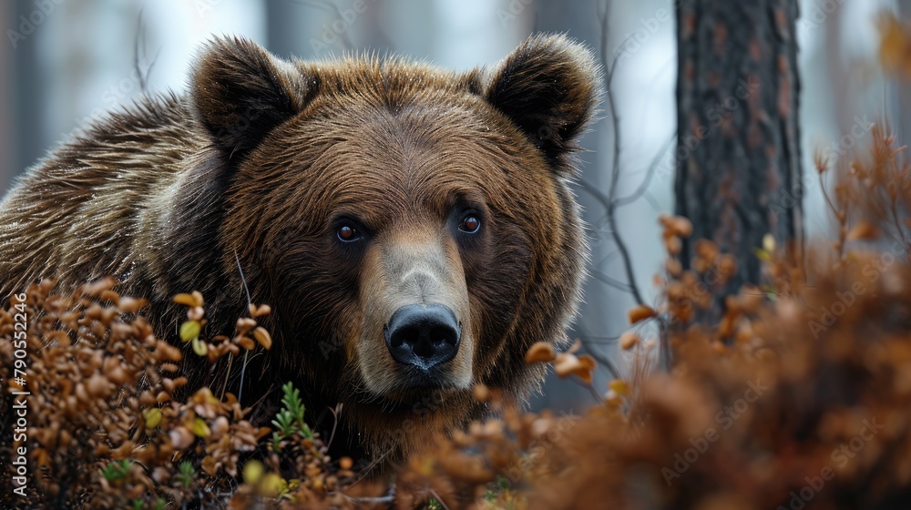 Wall mural Intense Gaze of a Brown Bear