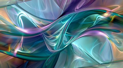Flowing Tranquility: Abstract Digital Art with Cool Tones