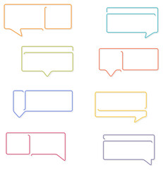 Fototapeta premium Flat line colored speech bubbles