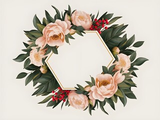 Embroidery frame with isolated red and beige rose flower buds on white Generative AI