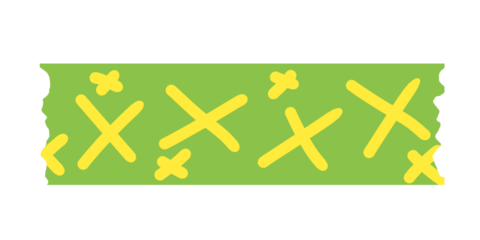 paper cut out washi tape green motif abstract