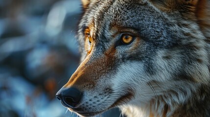 Fototapeta premium Intense Gaze of a Winter Wolf