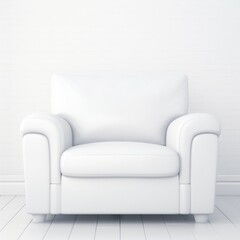 Modern White Armchair in Minimalist Setting