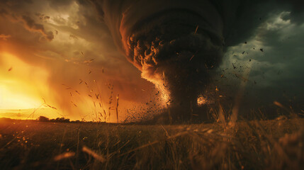 a monsterous tornado approaching