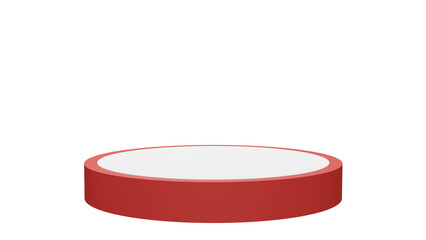 a red round object with a white top