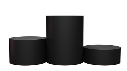 three black cylinders are stacked on top of each other