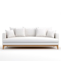 Fototapeta premium Modern White Sofa with Cushions
