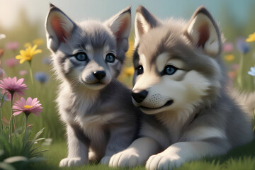 adorable baby wolfes