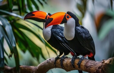 Obraz premium Tropical Toucans on Perch