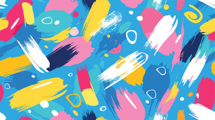 Abstract seamless pattern with colorful oval brush