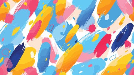 Abstract seamless pattern with colorful oval brush