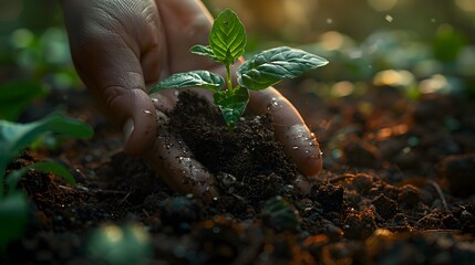 earth's bounty as someone plants new life in the soil, rendered in lifelike full ultra HD resolution for maximum visual appeal.