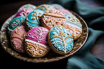 Easter Egg Cookies, Decorated cookies, shaped like Easter eggs