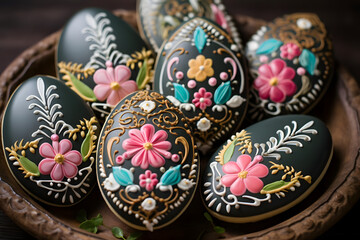 Easter Egg Cookies, Decorated cookies, shaped like Easter eggs