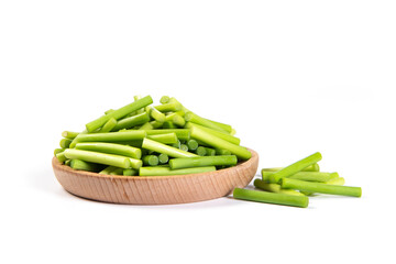 fresh garlic bolt isolated on the white background