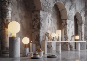 Modern Lights in Ancient Setting