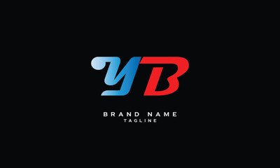 YB, BY, Abstract initial monogram letter alphabet logo design