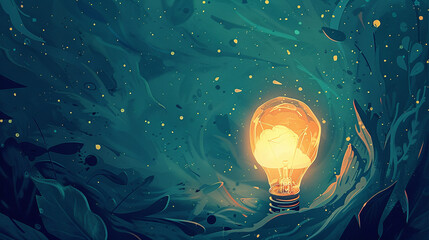 Light bulb of idea, representing the birth of a new idea illustrator - obrazy, fototapety, plakaty