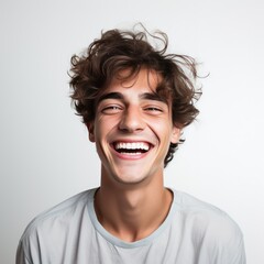 Joyful Young Man Laughing