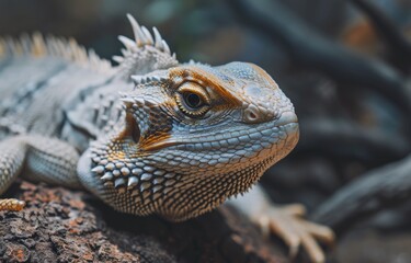 Obraz premium Detailed Bearded Dragon Portrait