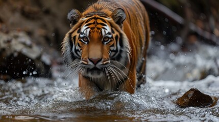 Tiger in Stream