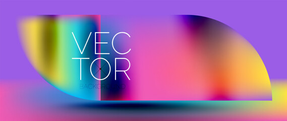 The vibrant colors of purple, violet, pink, and electric blue blend together in a liquidlike font on a blurred background with the words vector written in magenta, creating a visual effect lighting