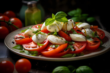 Caprese Salad, Fresh tomato, mozzarella, basil salad