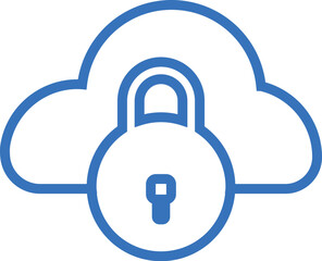 Cloud, lock, secure icon