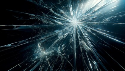 Severely Cracked Glass Background, Generative AI