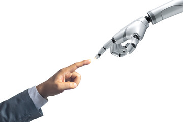 human finger and robot future communication technology