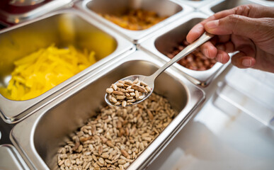 Ingredients for making handmade chocolates and candies in a workshop