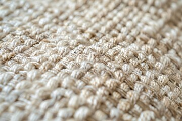 Close Up of Cream Knitted Wool Texture