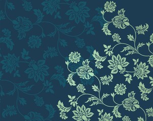 Colorful paisley floral pattern , textile swatch , royal India	