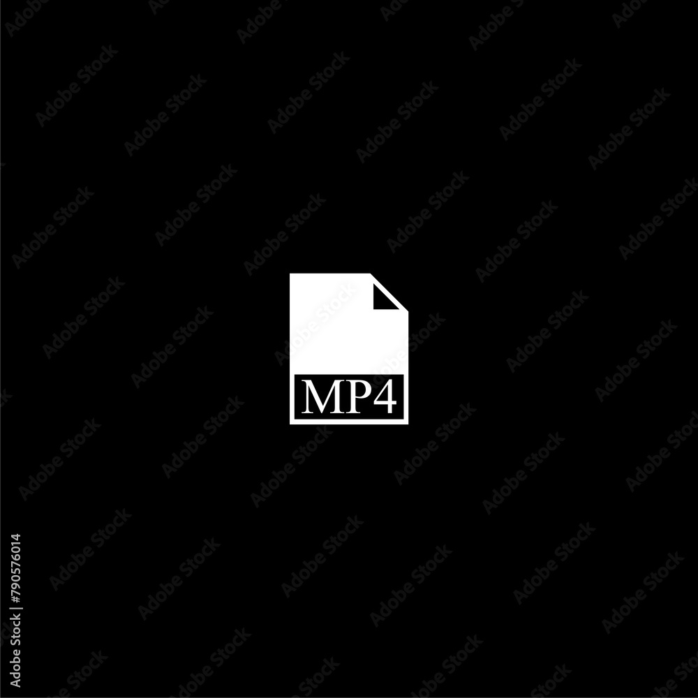 Poster mp4 file document icon isolated on dark background