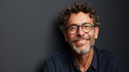 A happy man isolated on a color background