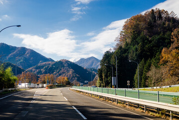The roads in Japan are clean and describe a cool evening. The scenery along the way is stunning...