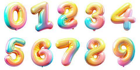 Colorful Inflatable Balloon Numbers 0-9 Celebration Set