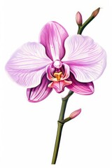 Fototapeta premium Orchid, pink phalaenopsis close-up isolated on white background