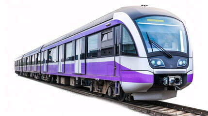 Naklejka premium modern new, train, for public transportation, isolated on a clear white background