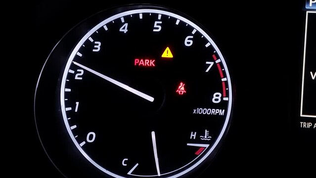 Accelerator Action: RPM Spike on Car Dashboard