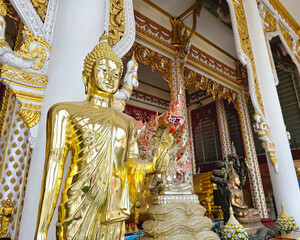 Golden Buddha statue at Rat Prakong Tham Temple, Nonthaburi Province