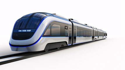 Fototapeta premium modern new, train, for public transportation, isolated on a clear white background