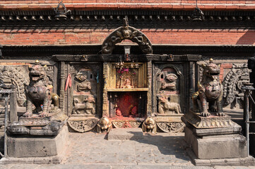 An ancient temple in Bhaktapur Durbar Square a former royal palace complex located in Bhaktapur, Nepal.
