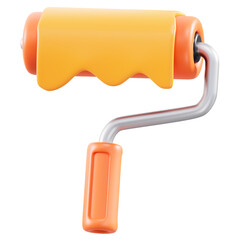 3D Paint Roller In Vibrant Orange