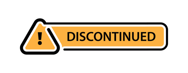 discontinued sign on white background
