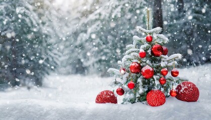 Fototapeta na wymiar red berries in snow christmas, snow, winter, tree, decoration, xmas, holiday