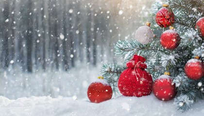 Naklejka na ściany i meble christmas tree decorations christmas, snow, winter, tree, decoration, xmas, holiday