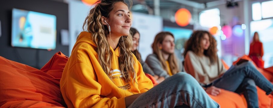 Sports club community gathering, members sharing experiences and planning future events, inclusive and vibrant